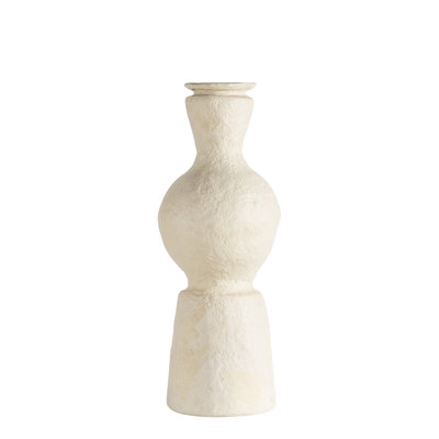 Fluted Paper Mache Tan Vase H 33"