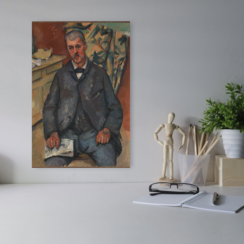 Homme assis, 1898-1900, portrait abstrait impressionniste contemporain, estampe murale, H 18 po x l 12 po