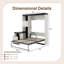 Lit escamotable double avec bureau, tablettes et armoires de rangement