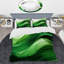 Green and White Fractal Waves I - Ensemble de housse de couette Abstract Fractal-101242933
