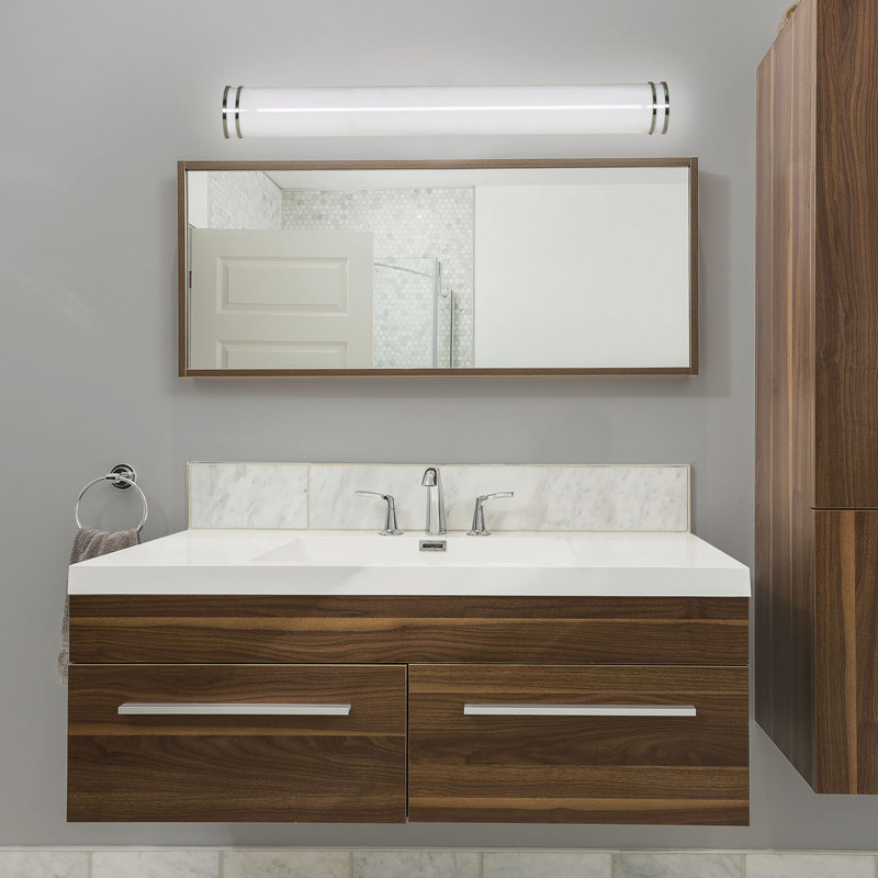 Luminaire de meuble-lavabo à DEL 49 po Florez - Finition nickel brossé - CCT au choix 3K / 4K / 5K, Nickel brossé