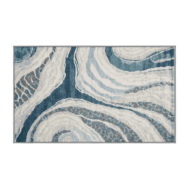 Tapis gris lavable à la machine, Rectangle 5 pi x 7 pi