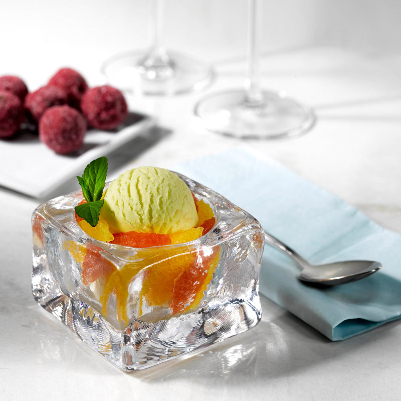 Ice Cube Handmade Crystal Dessert Bowl