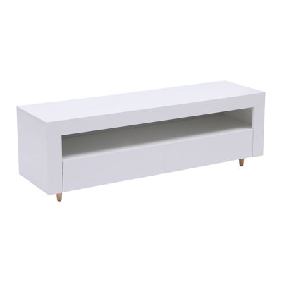 Woolhorpe White TV Stand Cabinet with Lights for TVs up to 65", 140cm