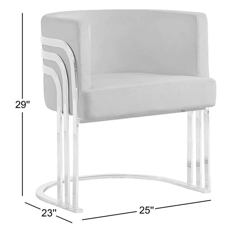 Fauteuil demi-tonneau 25 po, Crème, crème, Argent