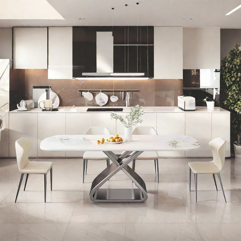Light luxury modern style dining table sets, 29.5”H x 59.1”L x 31.5”W