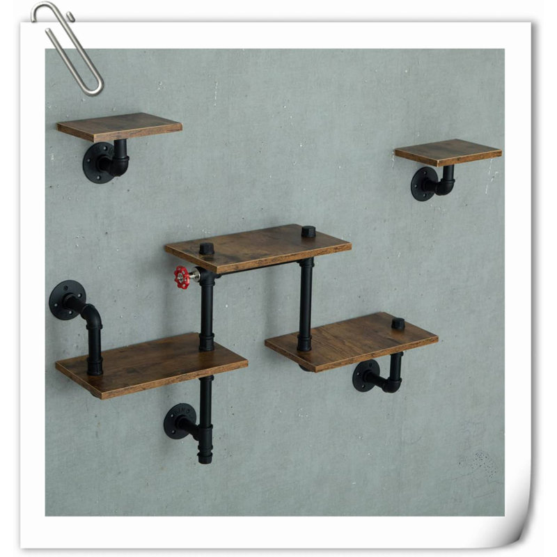 Jinette 5 Piece Wood Floating Shelf