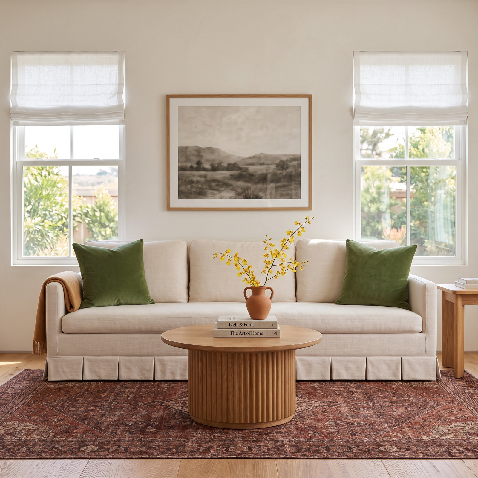 Pellicano Upholstered Sofa, Cream Polyester Blend