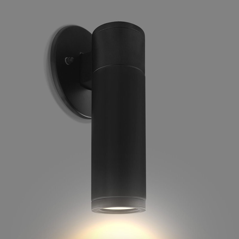  2.5-Inch LED Cylinder Wall Light Fixture, 15W, 1100 Lumens, 5CCT Selectable, CRI 90, Dual Dimmable (TRIAC/0–10V) 120–277V, IC Rated ETL Black