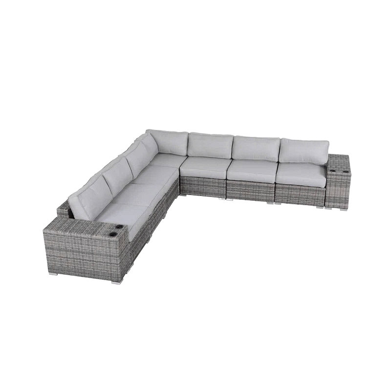 Canapé d'extérieur en osier entièrement assemblé - Mobilier de patio pré-assemblé à installation rapide