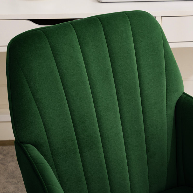 Home Bedroom Ergonomic Chair - Velvet, Precise Spine Support, Golden Base Sitting Solution Velvet Chair, Stable Base, Reducing