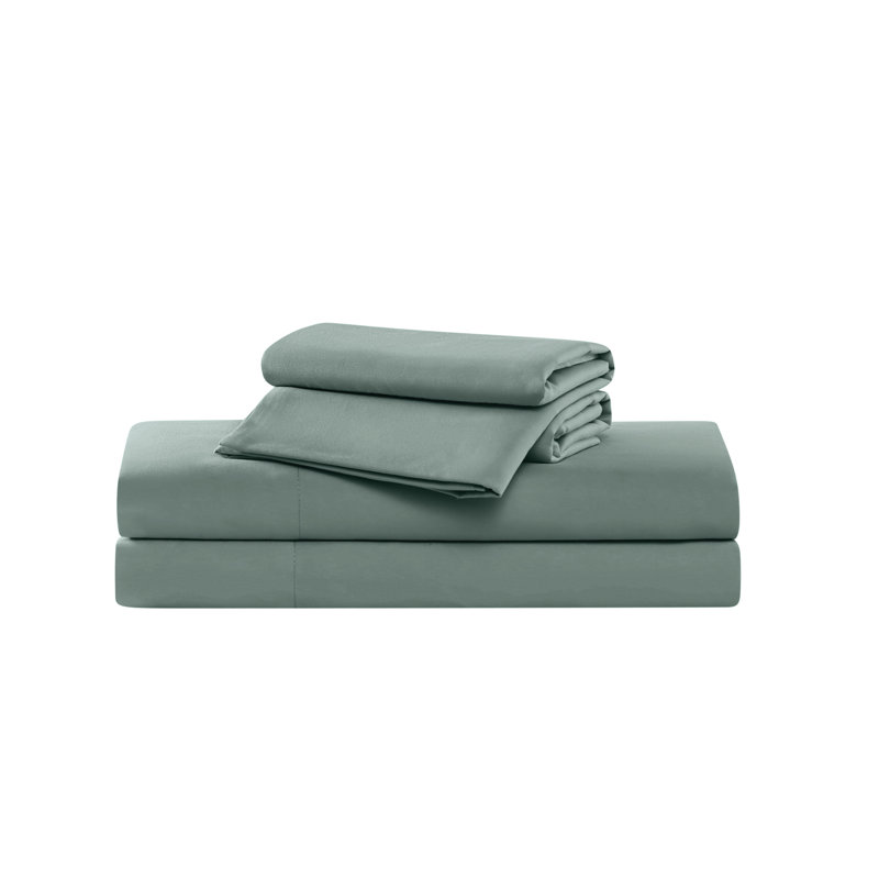 Truly Soft Solid Split Sheet Set, Green, Twin Sheet Set with 3 Pillowcases