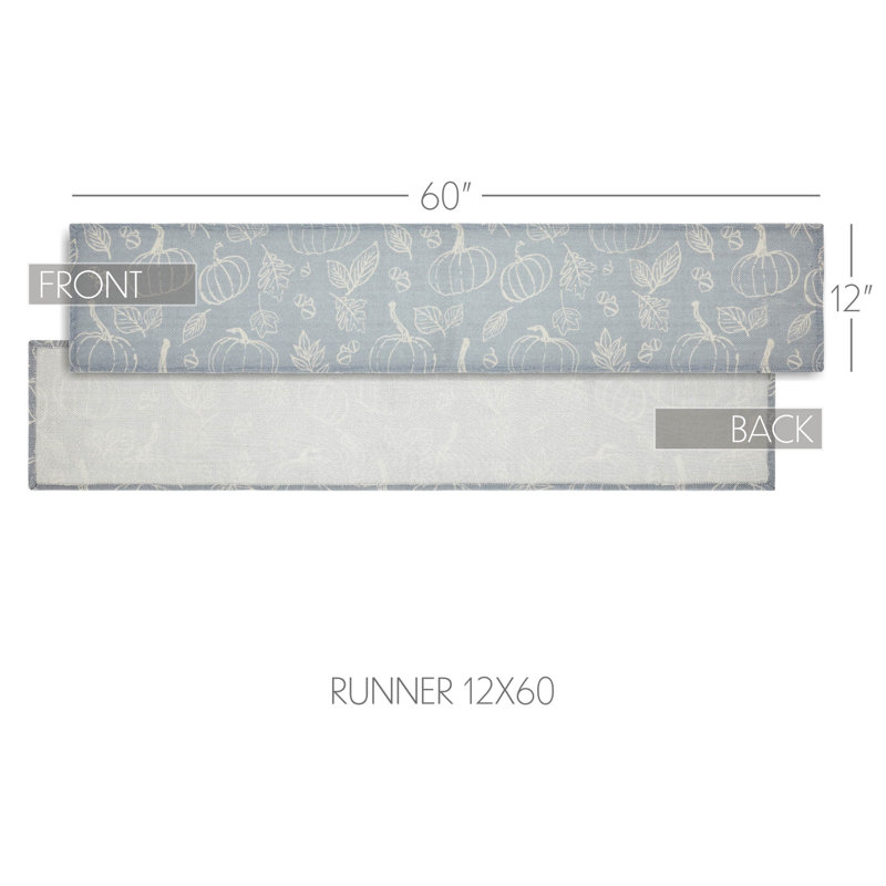 Tattersall Rectangle Floral 100% Recycled Plastic (PET) Table Runner, 60" L x 12" D