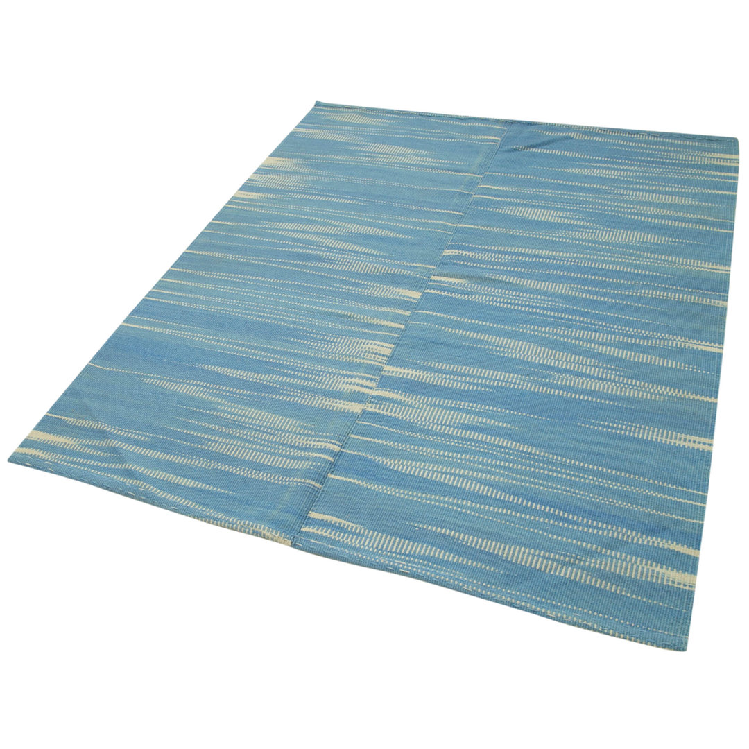 Degrade Kilim Blue Striped Wool Handmade Area Rug