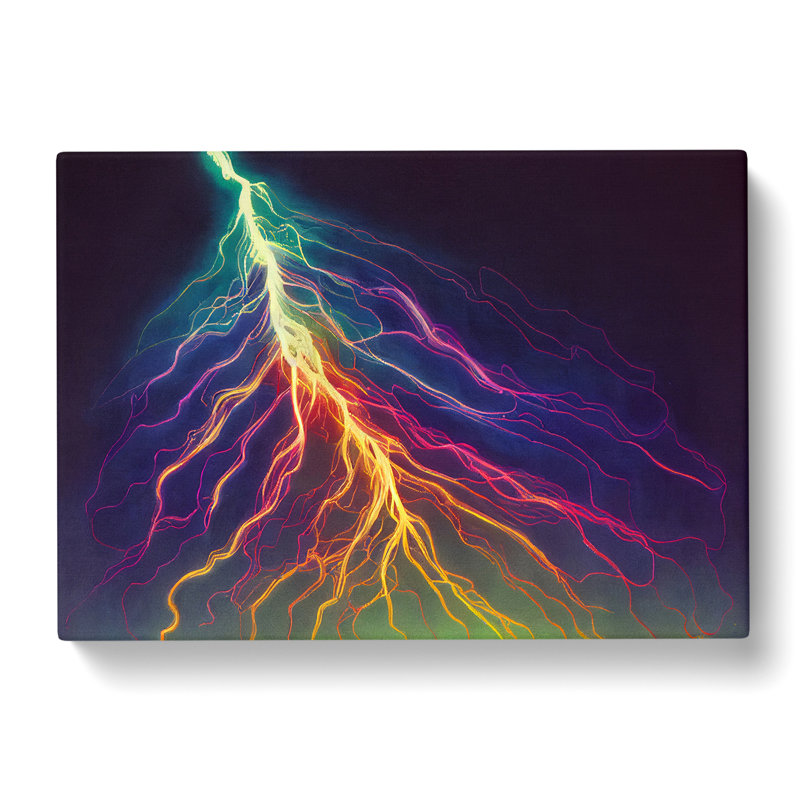 Watercolour Lightning Bolt Vol.2 - Wrapped Canvas, 50cm H x 76cm W x 3cm D
