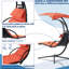 Chaise longue suspendue en orange, d'apparence classique et de conception ergonomique pour parasol réglable pour chaise de véranda, Enjoy Leisure Backyard Orange