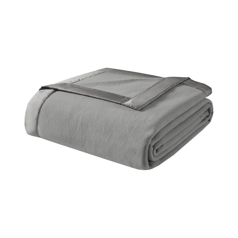 Couverture en micropolaire double / grand, L 90 po x l 90 po, Gris
