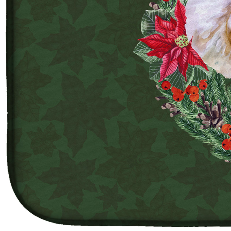 Tapis de séchage en couronne bichon bichon frisé poinsetta