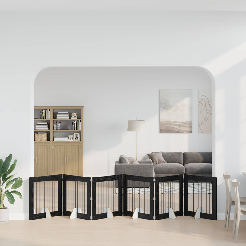 Engineered Wood Pet Crate, Black Oak, 80cm H x 362cm W x 34cm D