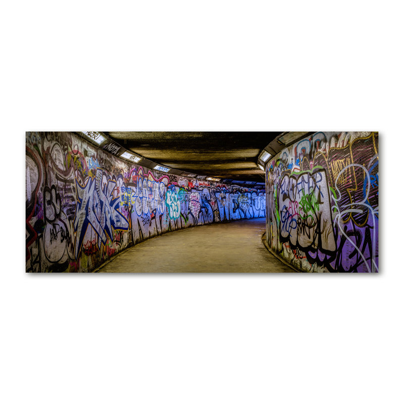 Graffiti In The Subway - Wrapped Canvas Print