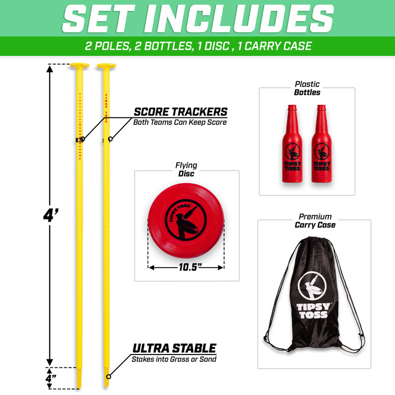Ensemble de jeu Gosports Tipy Toss - Bouteille de disques volants - Standard