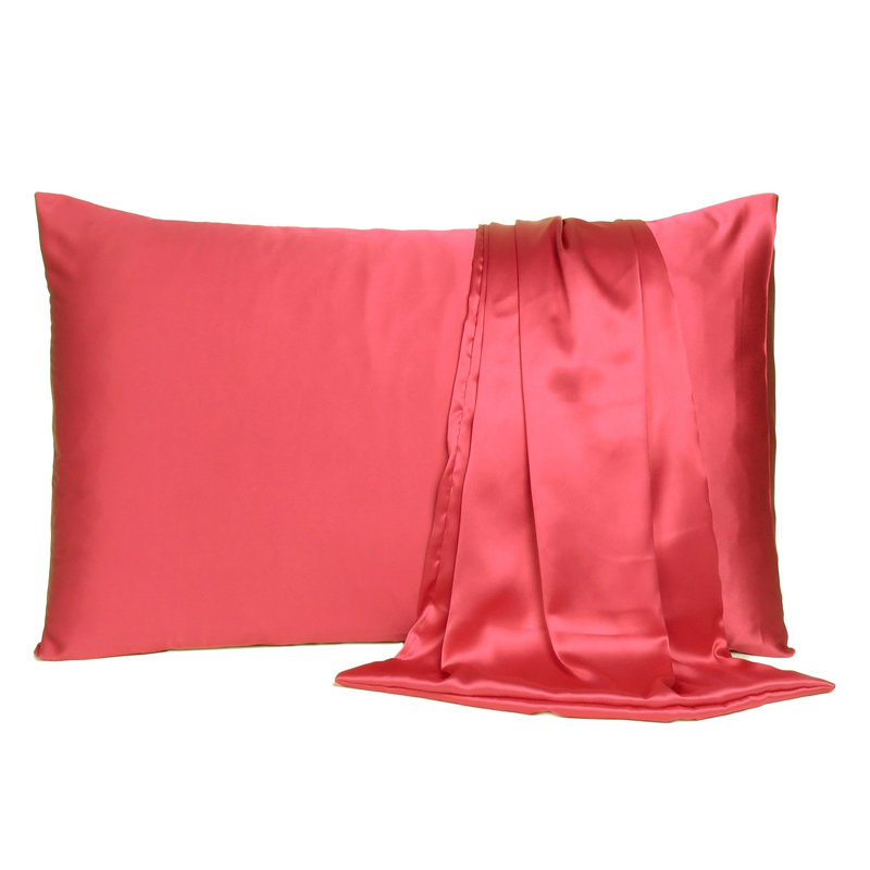 Taie d'oreiller en satin , Standard, Rouge coquelicot