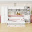 Lit escamotable 2 tiroirs avec garde-robe et tablettes, conception pliable peu encombrante-1734521500-1734521501