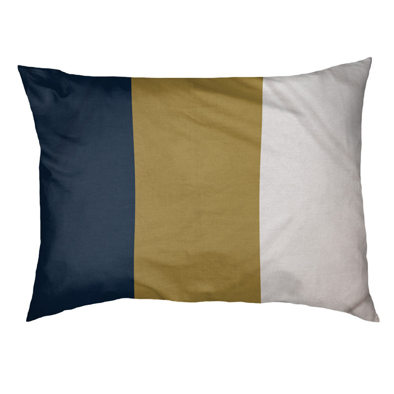 Coussin Golden State, Très grand (l 50 po x P 40 po x H 7 po), Bleu / milieu doré