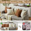 Housses de coussin en chenille à carreaux (ensemble de 4) - Housses de coussin décoratives 20 po x 20 po, douces et lavables - 2 beiges + 2 bruns pour canapé, lit, salon