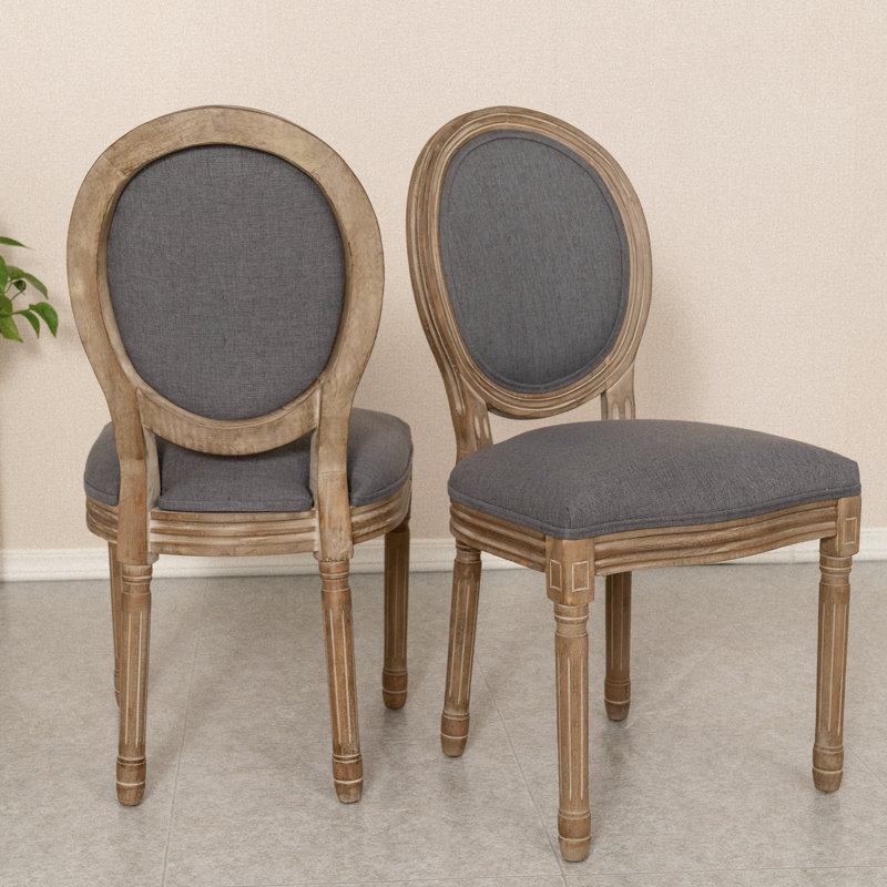 Chaise d'appoint rembourrée King Louis, Gris anthracite
