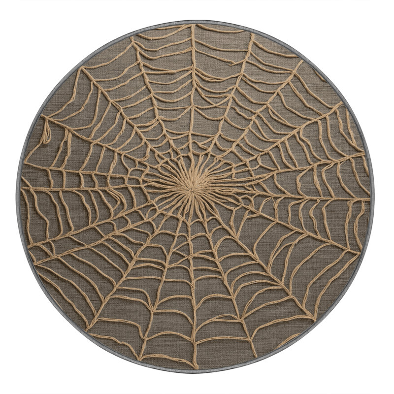 Machine Washable Nature Gray Area Rug, Round 5'