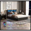 Cadre de lit double avec 4 tiroirs de rangement Cadre de lit double avec tête de lit et tablette de rangement, lit de rangement avec DEL et station de charge, pas de bruit, pas de sommier nécessaire, noir-869789940