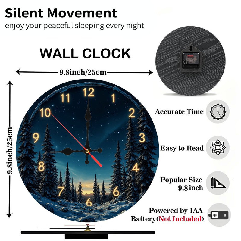 Horloge murale Winter Forest
