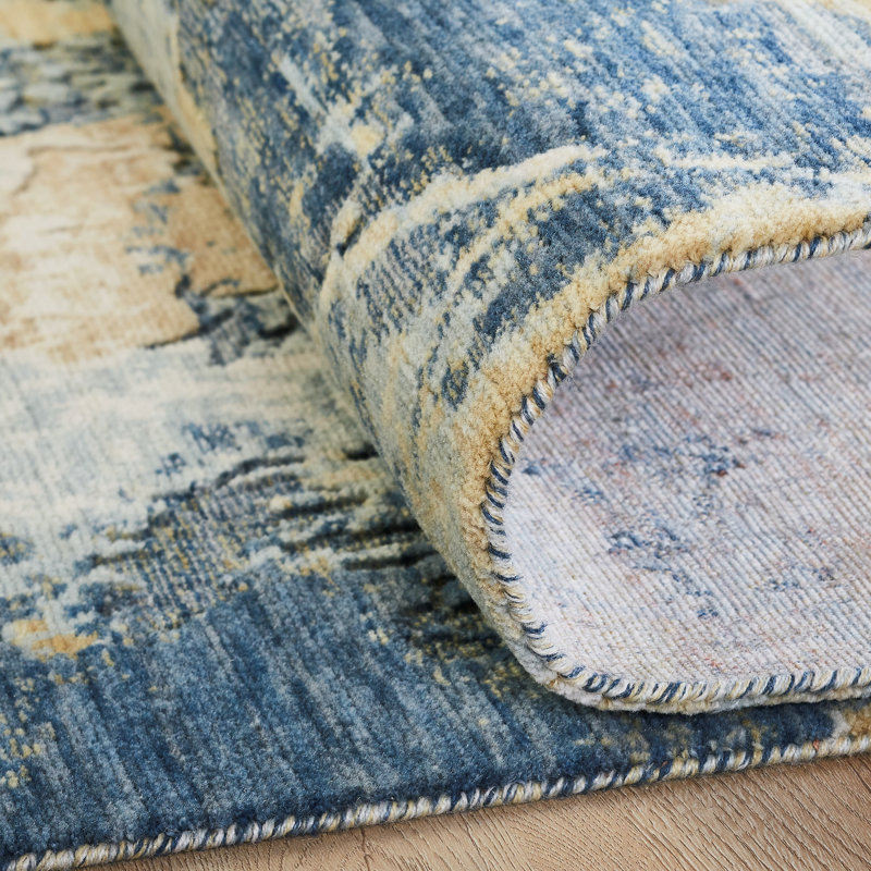 Berghildur Wool Abstract Indoor Rug, Runner 2'6" x 10'