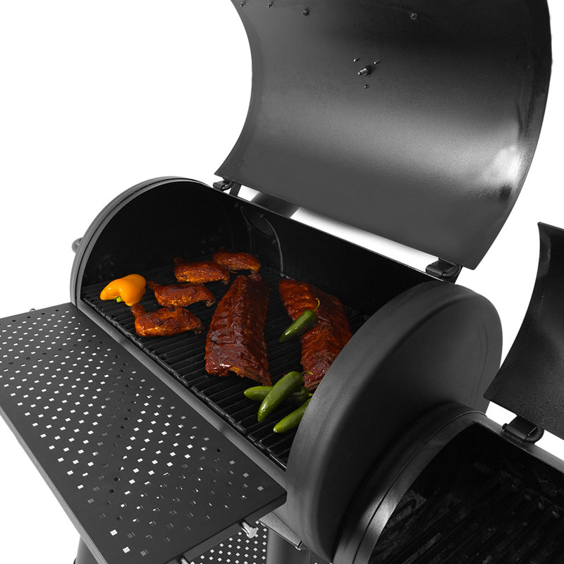 Broil King Regal Charcoal Offset 500 Charcoal Grill and Offset Smoker in Black
