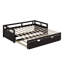 Lit de jour simple extensible avec couchette, lit de jour en bois avec couchette-348454765