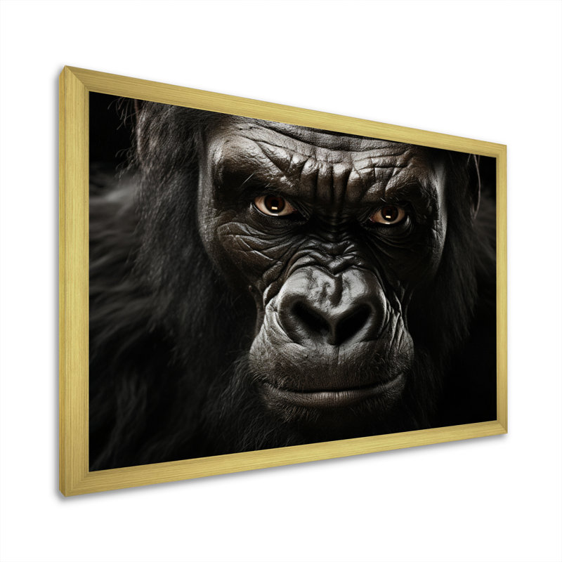 Afrique, Gorillas Majesty, impression d'art mural Afrique, H 34 po x l 44 po x P 1,5 po, Encadrement doré