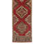 Tapis de couloir rétro Oushak de couleur rouge brique. Tapis en laine noué à la main pour le couloir