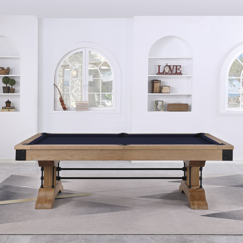 Table de billard Manchester, Bleu marine résistant à l'eau, Oui, Naturel patiné