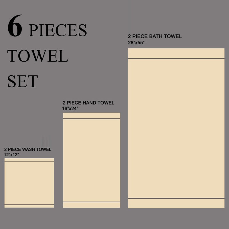Organic Cotton Beige 6-Piece Bath Towel Set