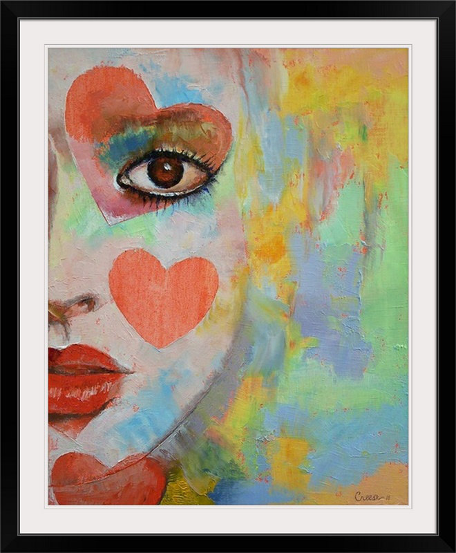 «Anjlee Alice in Wonderland» par Michael Creese, reproduction d'art, H 23 po x l 20 po x P 1 po, Cadre noir