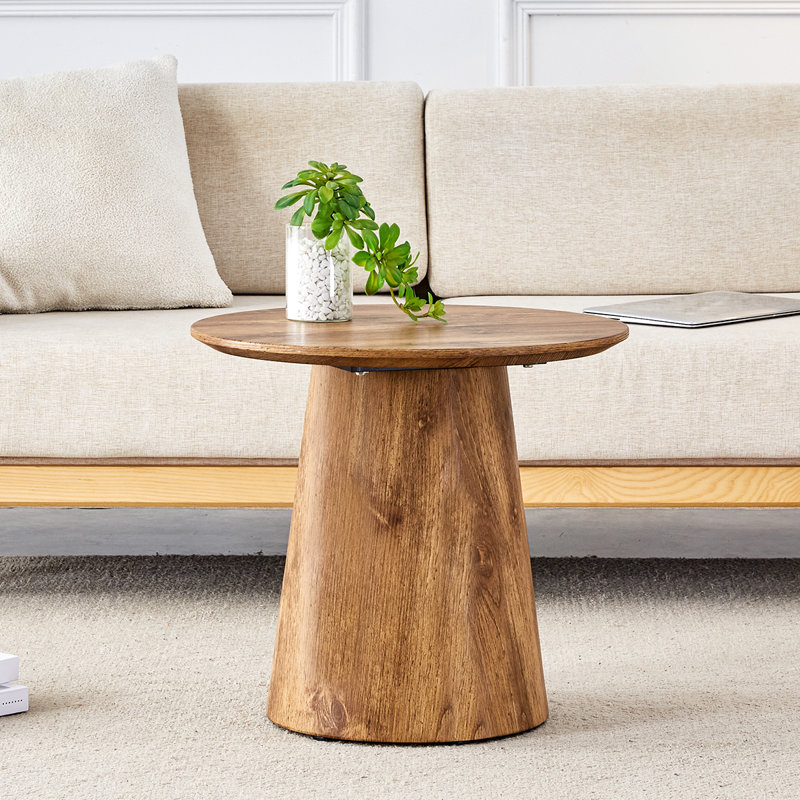 Table basse ronde, H 18,8 po x L 19,6 po x l 19,6 po, Naturel