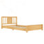 Structure de lit simple en bois massif avec tête de lit, conception à profil bas, finition naturelle et lattes de support-692957881