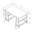 Bureau d'ordinateur à 4 tiroirs à finition blanche avec pieds en métal noir H 29,75 po x l 47,01 po x P 23,55 po-557255331