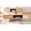 Table basse de 41,34 po de style rotin moderne avec pieds de rangement en bois massif et porte coulissante de couleur naturelle-1178543534