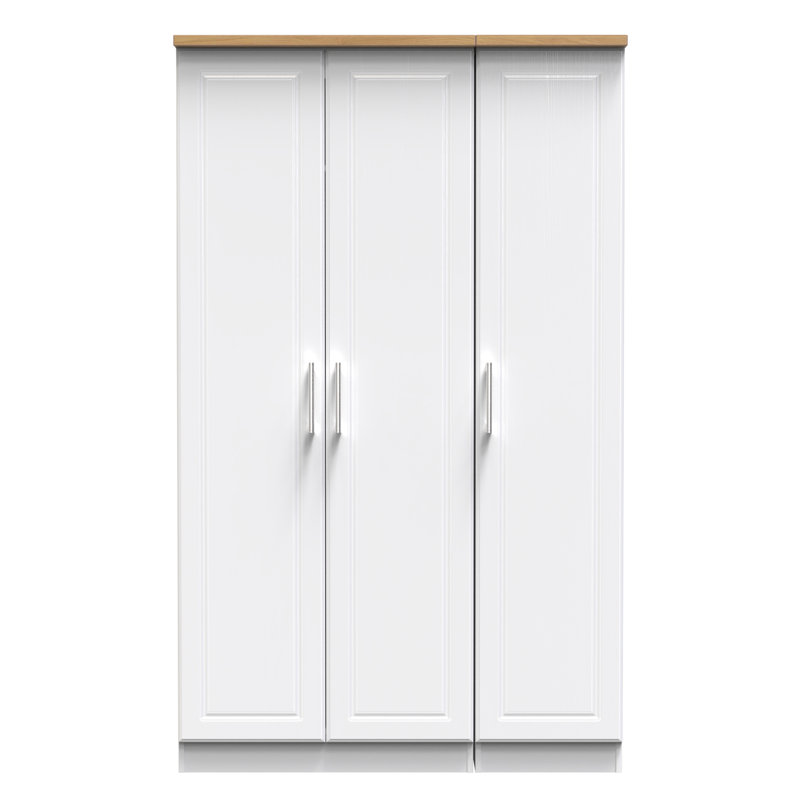 Aalysia Manufactured Wood Wardrobe, White Ash/Modern Oak