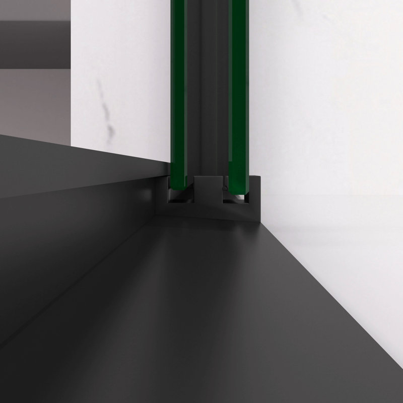 44-48"X72" Aluminum Frame Double Sliding Shower Door,Bypass Bathroom Sliding Door With Premium 5/16" (8Mm) Clear Tempered Glass, Black Hardware Sliding Glass Shower Enclosure,Matte Black Finished