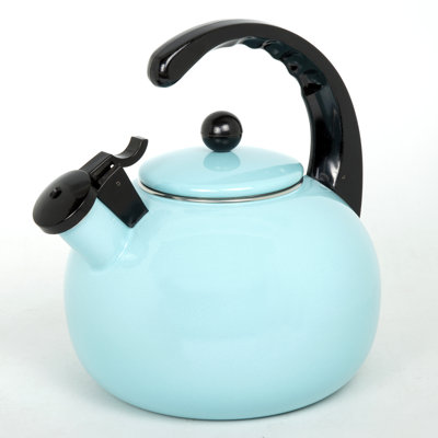 Creative Home 2.5 Quarts Porcelain Whistling Stovetop Tea Kettle