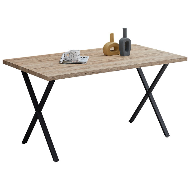 Paramonos Metal Base Dining Table, Oak