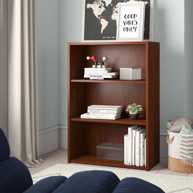 Arisztid Standard Bookcase, Brook Cherry, (3 Shelves) 35.28" H x 24.5" W x 11.5" D